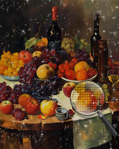 Fruit and Wine on the Table Diamond Painting