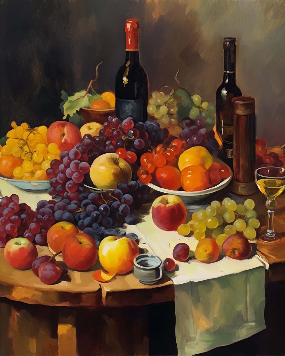 Fruit and Wine on the Table Diamond Painting