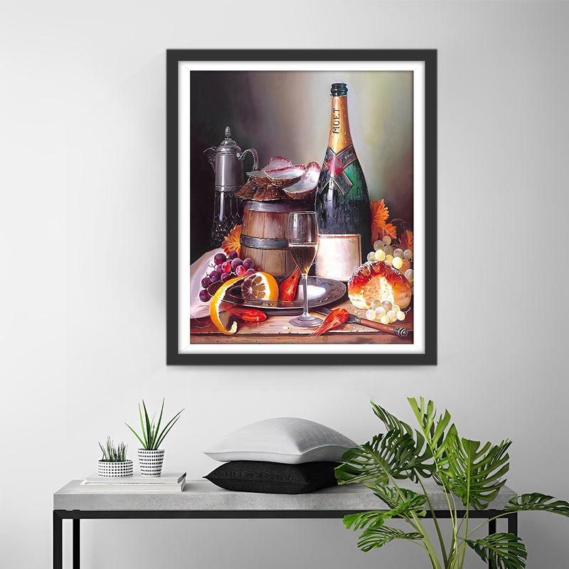 Fruits and Wine on the Table Diamond Painting