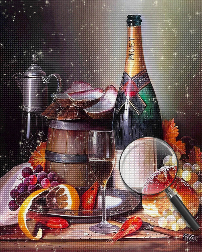 Fruits and Wine on the Table Diamond Painting