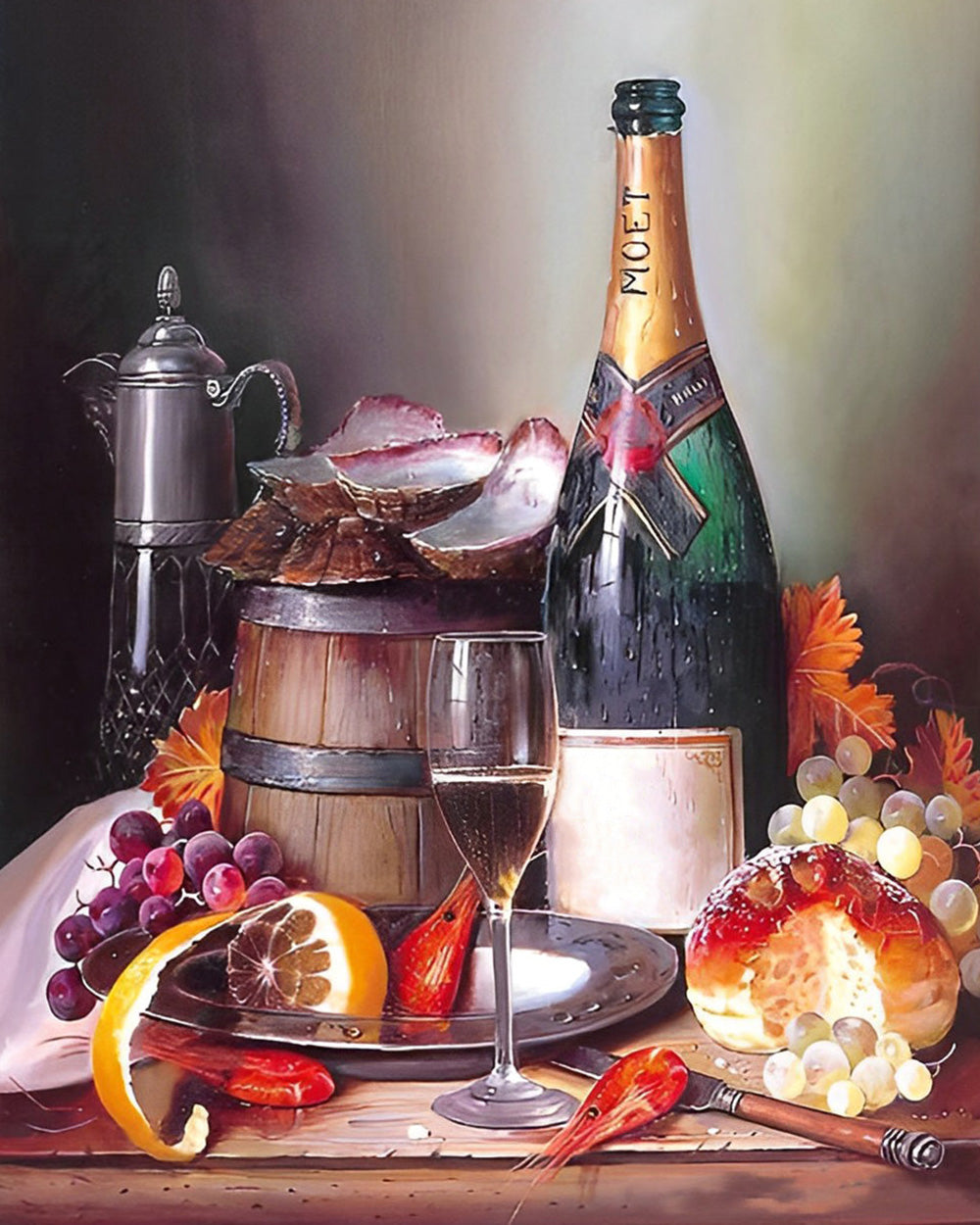 Fruits and Wine on the Table Diamond Painting