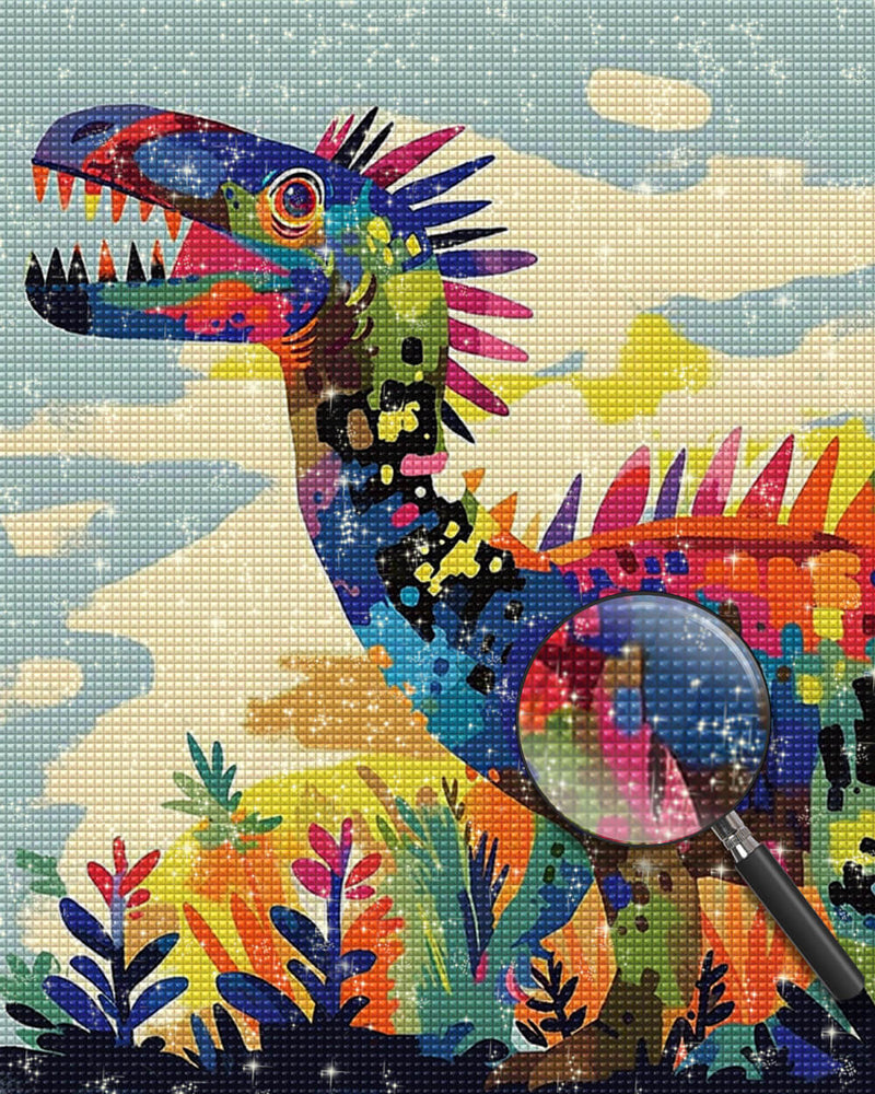 Giant Abstract Colorful Dinosaur Diamond Painting