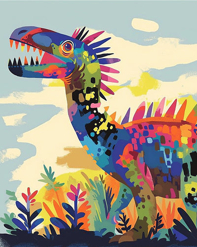 Giant Abstract Colorful Dinosaur Diamond Painting