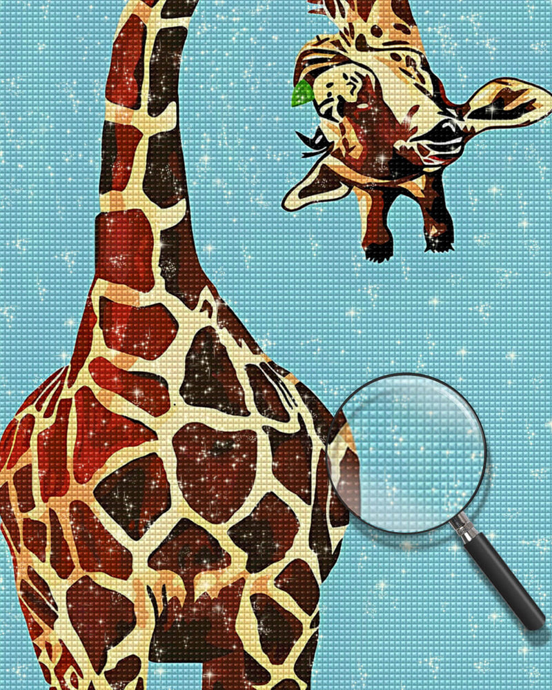 Giraffe on Blue Background Diamond Painting