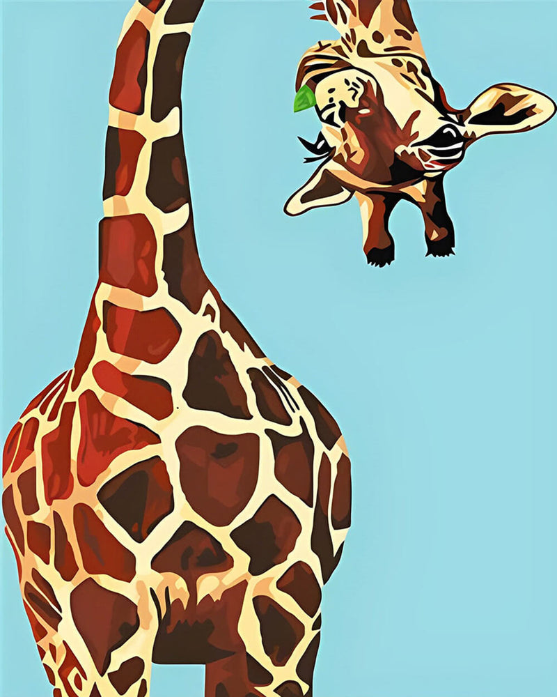 Giraffe on Blue Background Diamond Painting