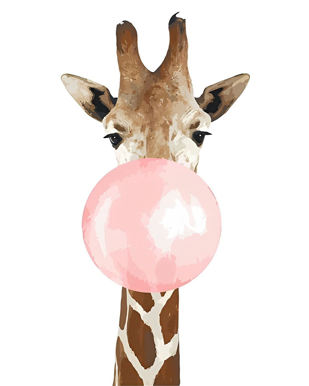 Giraffe with Bubble Gum Diamond Painting