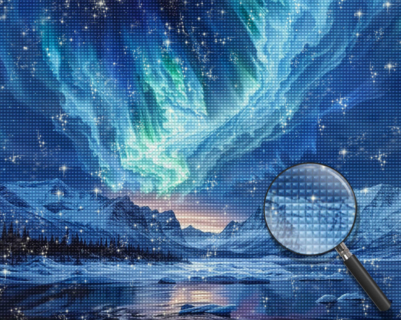 Glacier and Aurora Diamond Painting