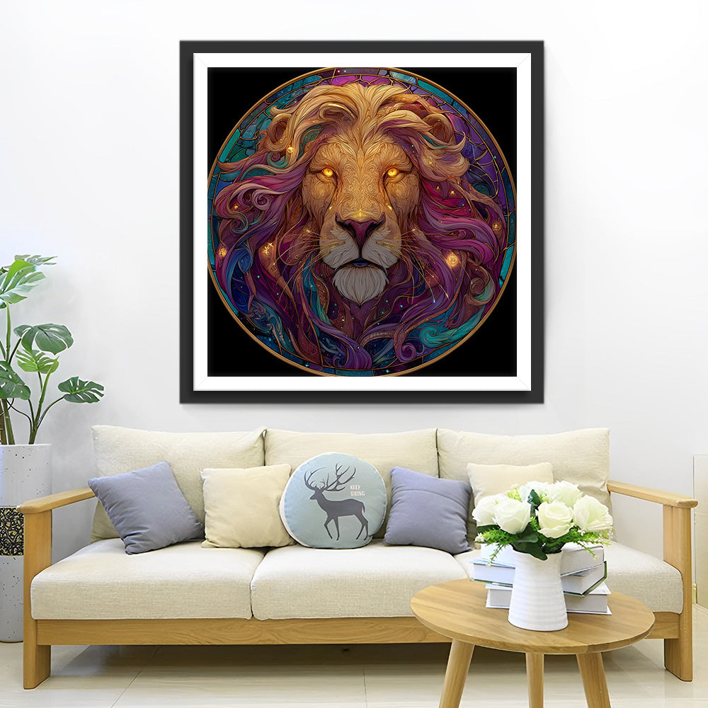 Golden Eyed Lion Diamond Painting