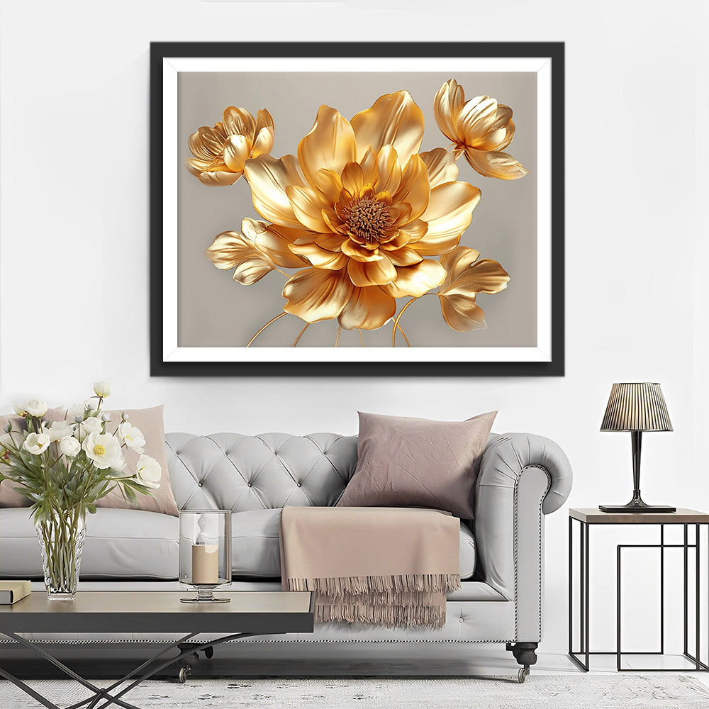 Golden Lotus Diamond Painting