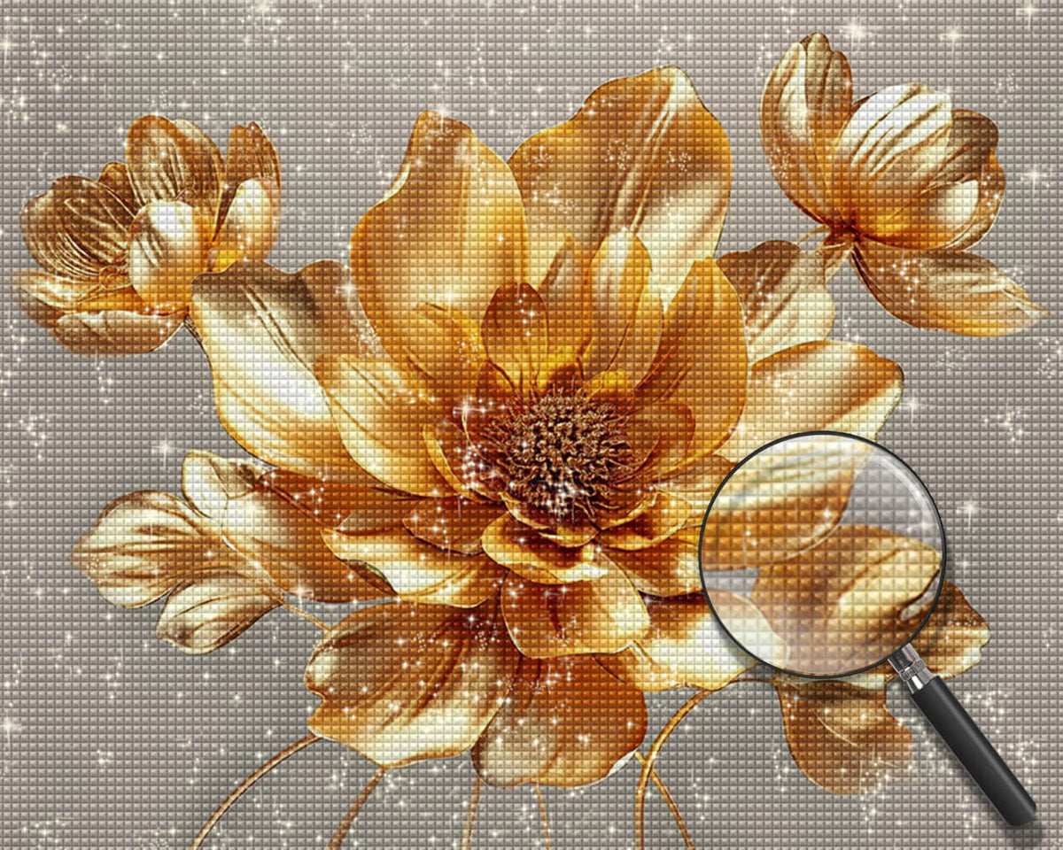 Golden Lotus Diamond Painting