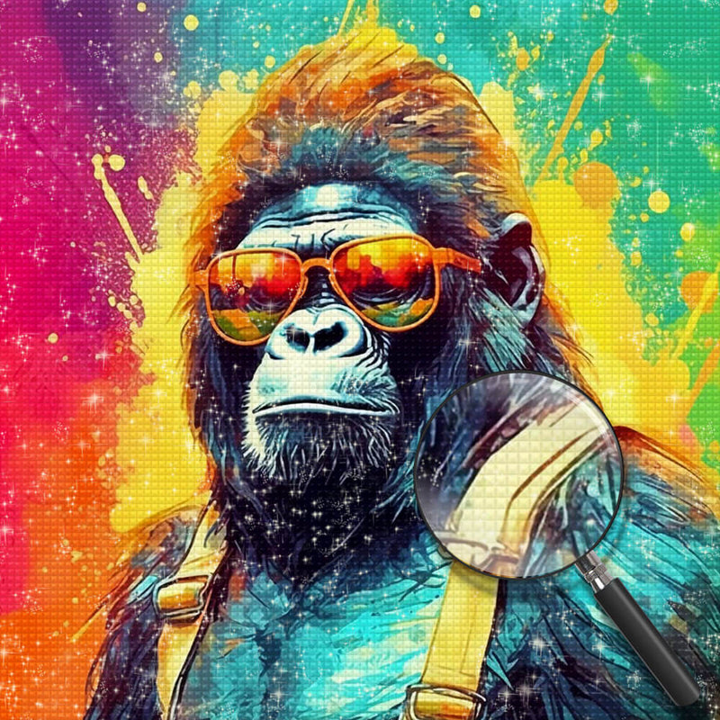 Gorilla with Yellow Sunglasses Diamond Painting