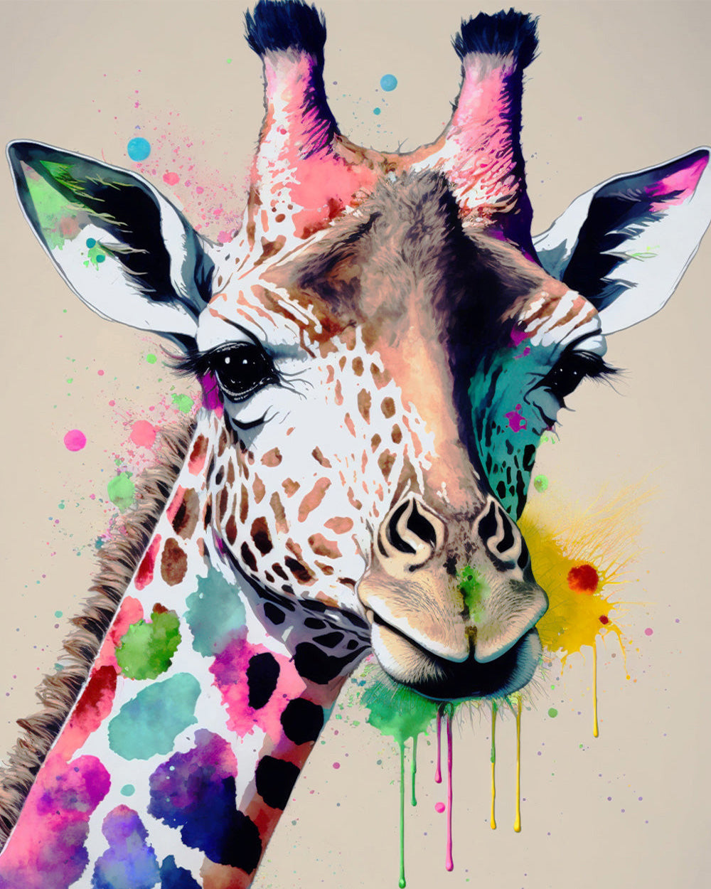 Graffiti Giraffe Diamond Painting