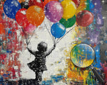 Graffiti Girl Holding Colorful Balloons Diamond Painting