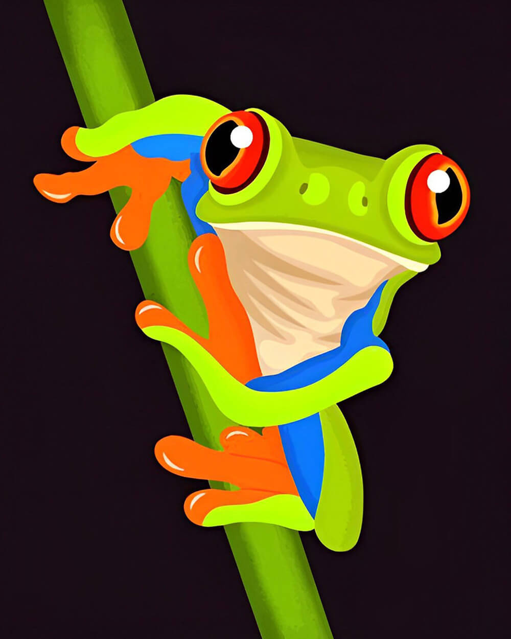Green Frog with Red Eyes Diamond Painting