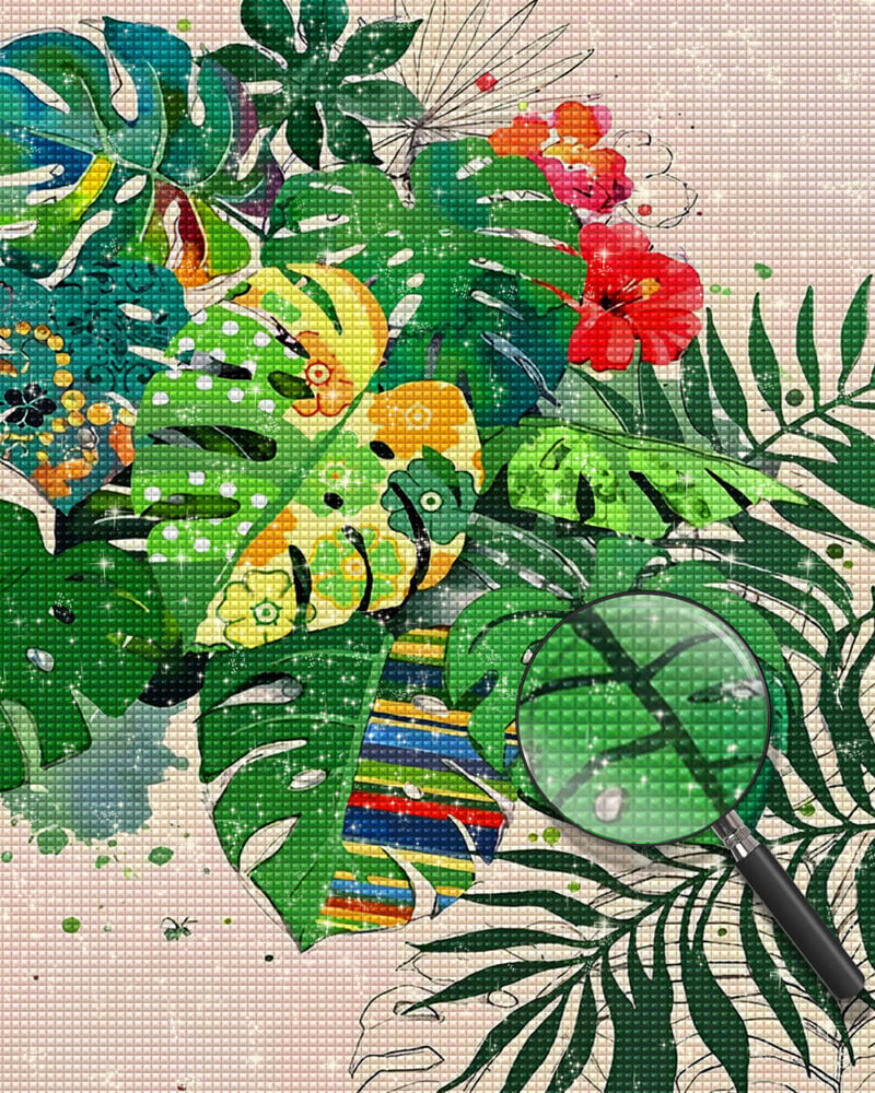 Green Leaves Diamond Painting