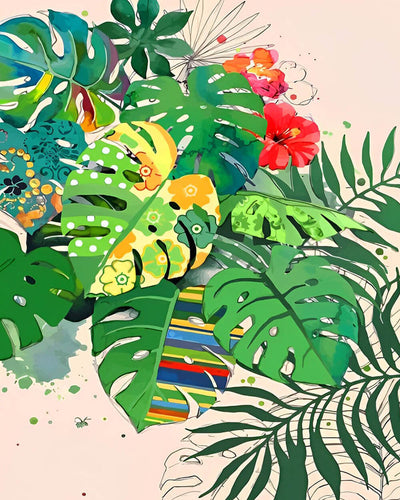 Green Leaves Diamond Painting