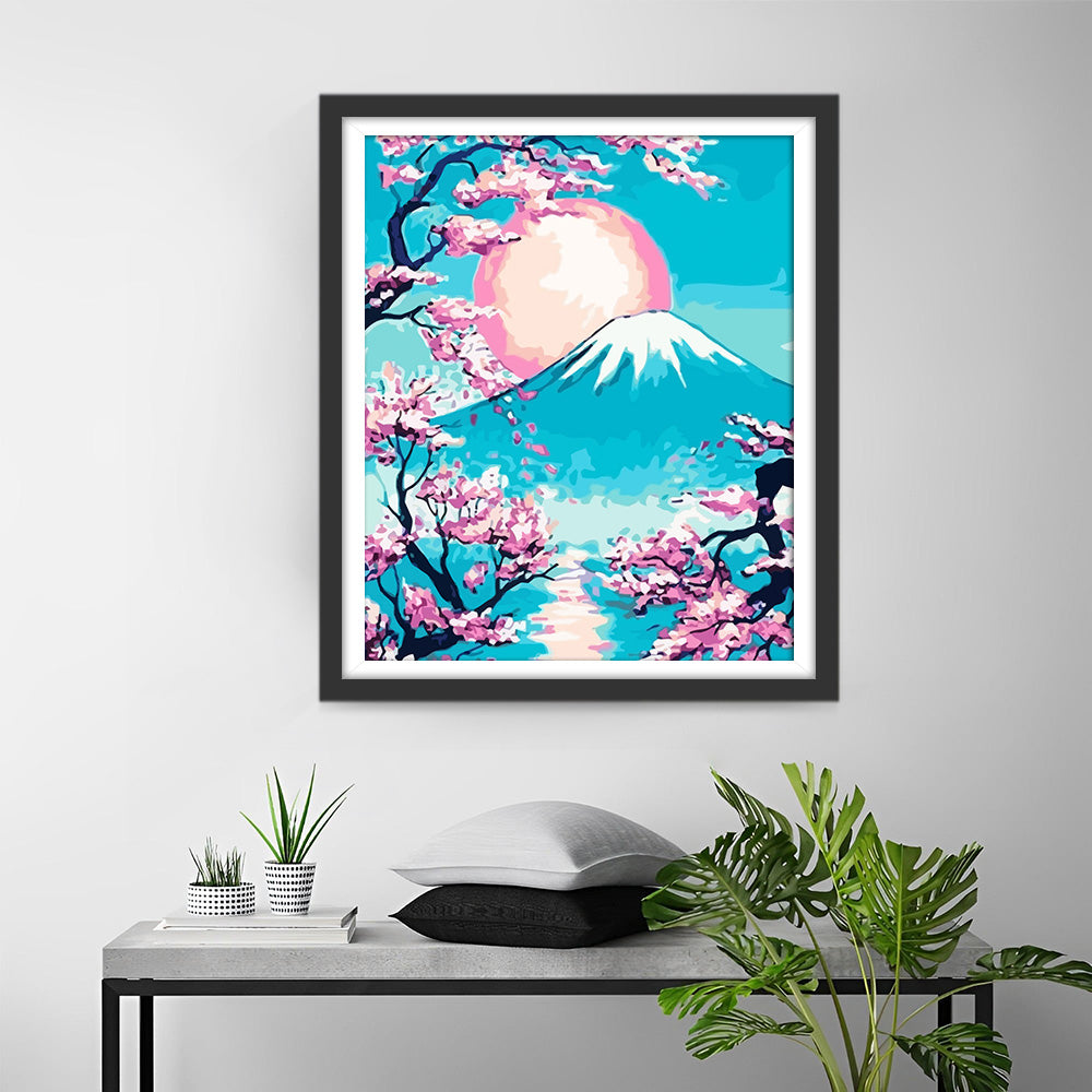 Green Mount Fuji in Spring Diamond Painting