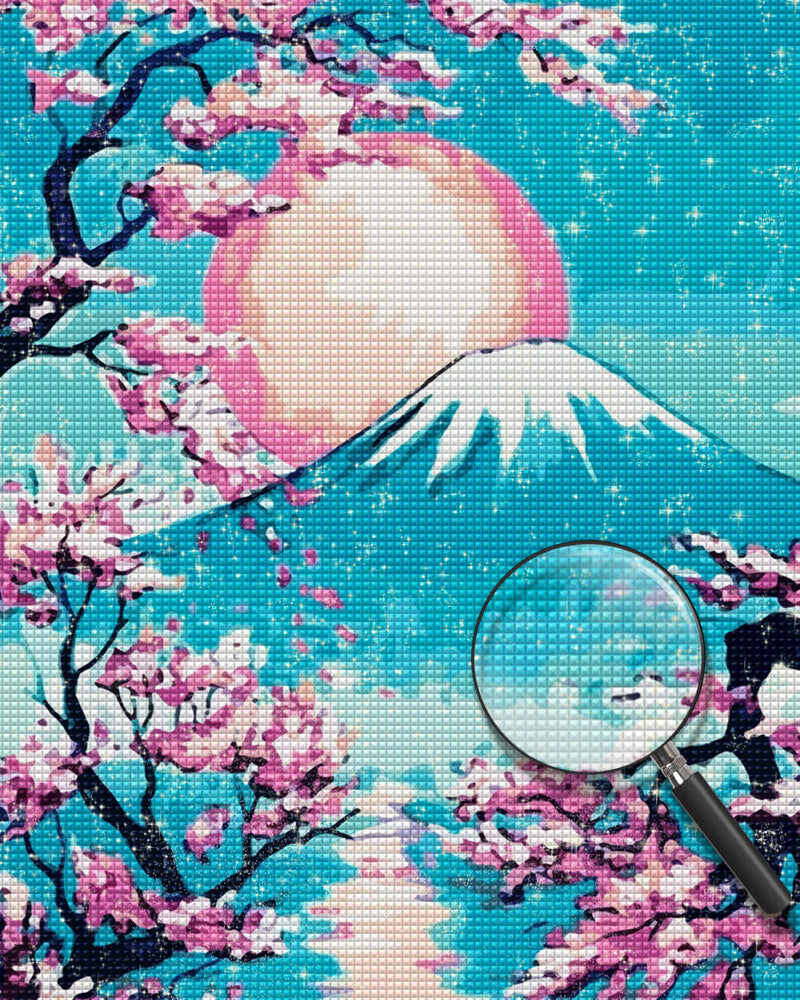 Green Mount Fuji in Spring Diamond Painting