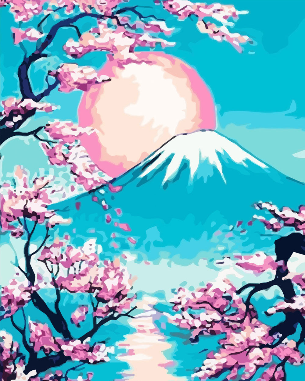 Green Mount Fuji in Spring Diamond Painting