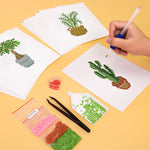 Green Potted Plants 12Pcs - Mini Diamond Painting Kit