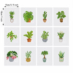 Green Potted Plants 12Pcs - Mini Diamond Painting Kit
