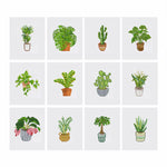 Green Potted Plants 12Pcs - Mini Diamond Painting Kit