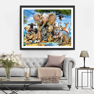 Happy Animal Family Diamond Painting