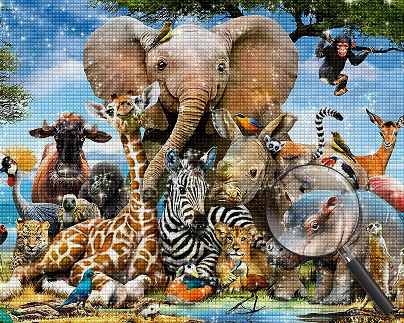 Happy Animal Family Diamond Painting
