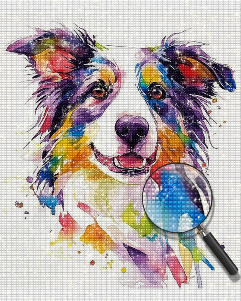 Happy Border Collie Diamond Painting