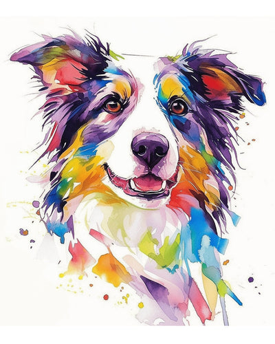 Happy Border Collie Diamond Painting