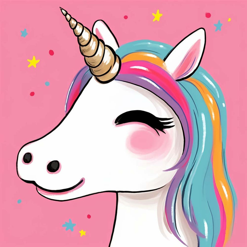 Happy Cartoon Unicorn Diamond Painting