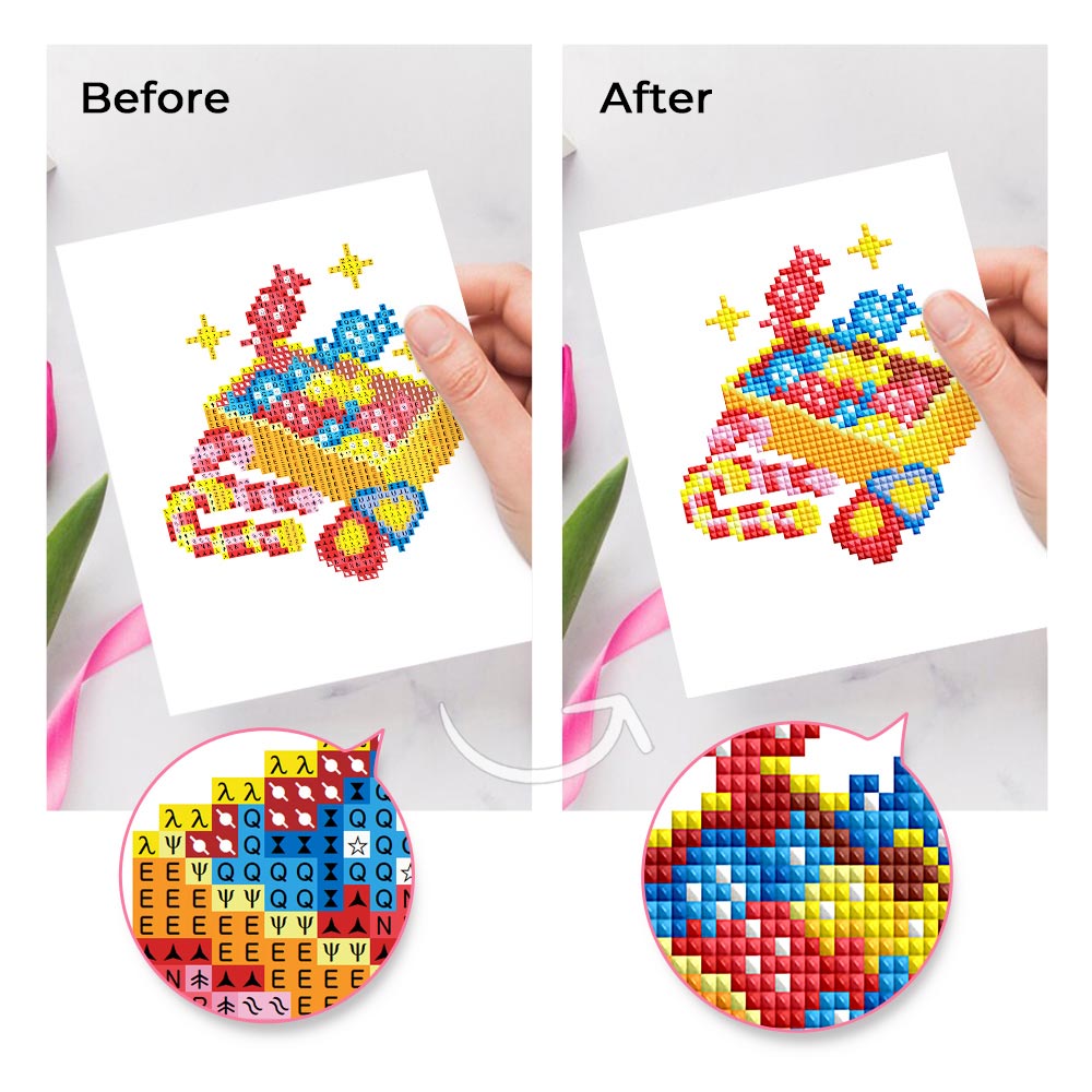 Happy Christmas Scene 12Pcs - Mini Diamond Painting Kit