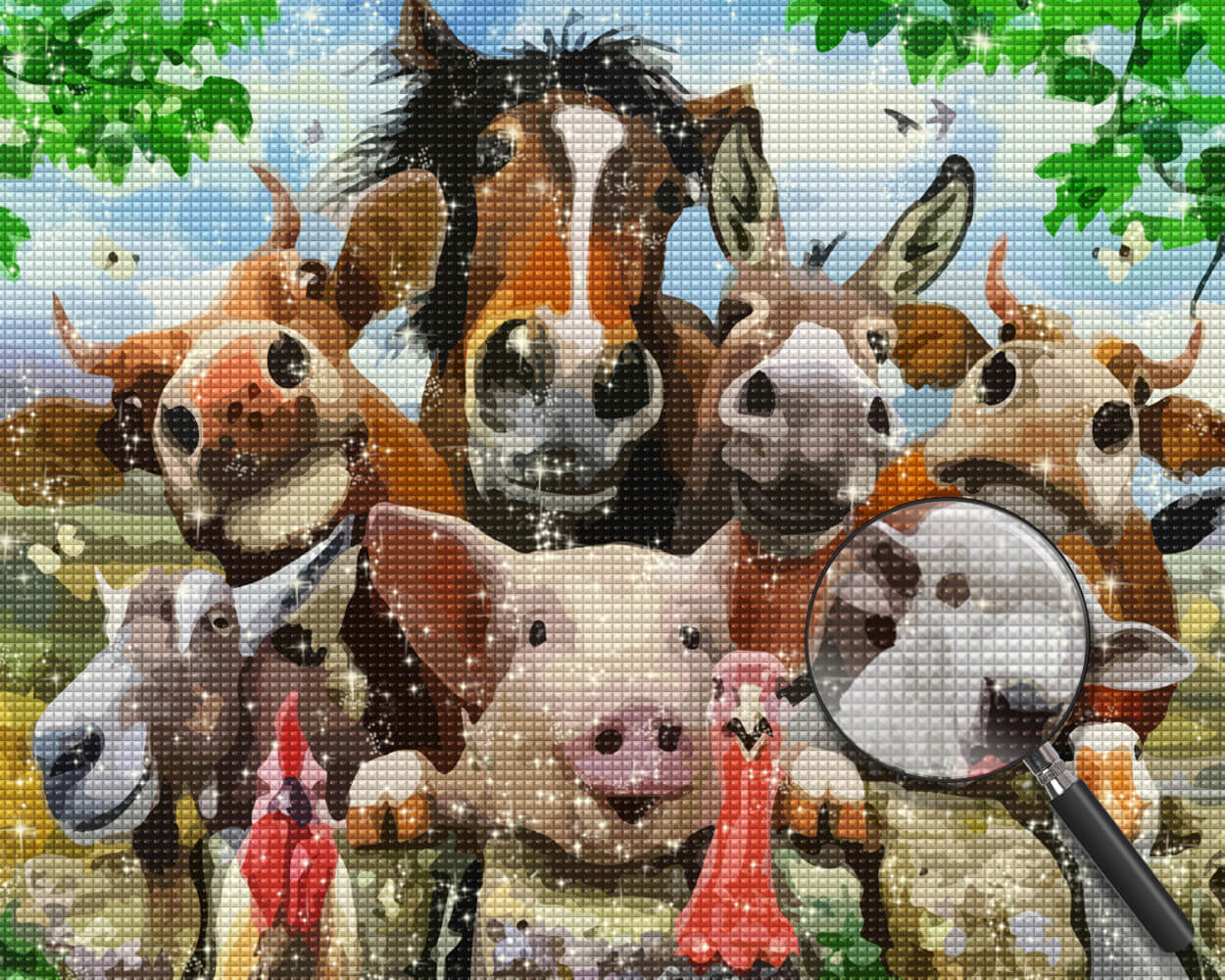Happy Farm Animals Diamond Painting
