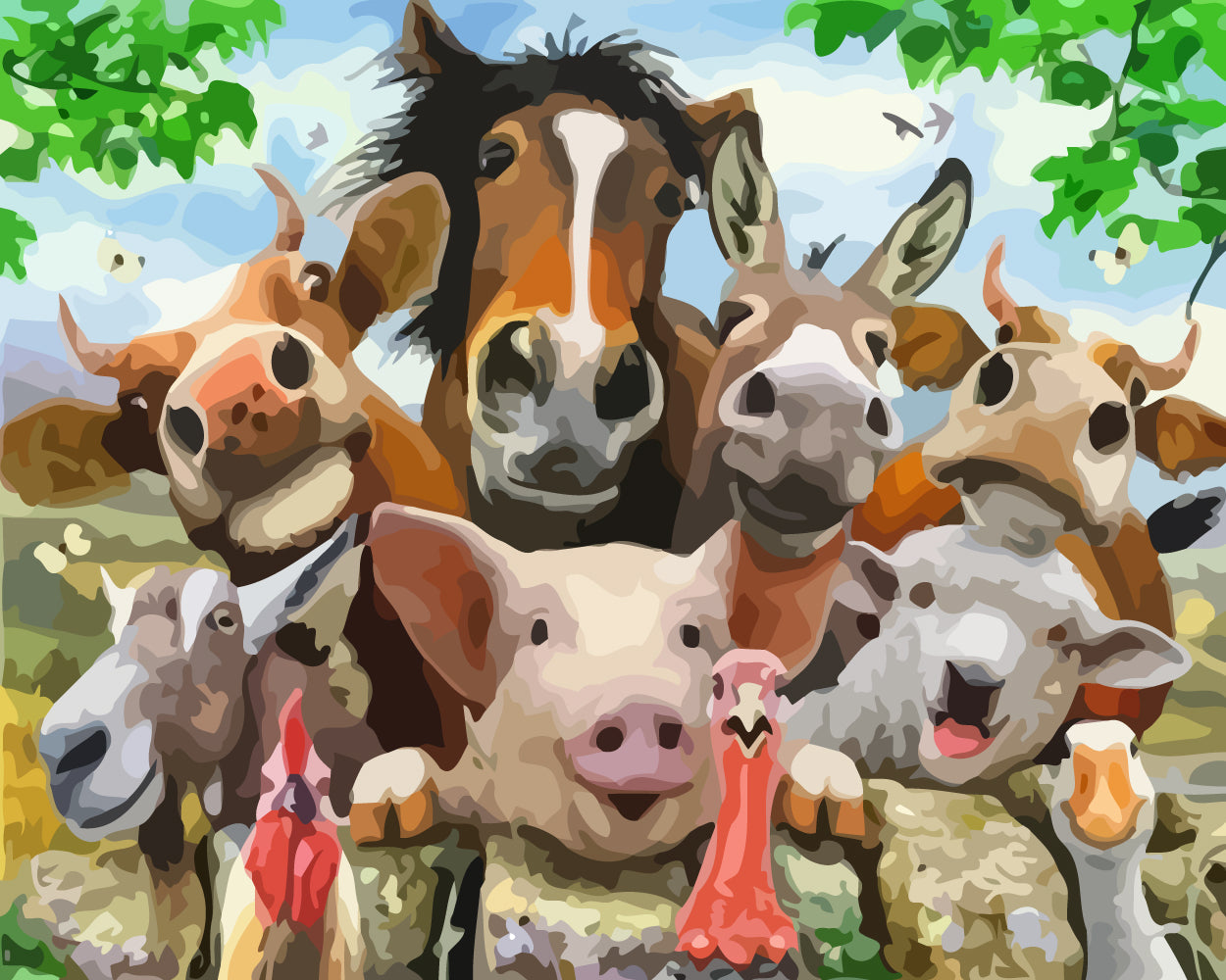Happy Farm Animals Diamond Painting