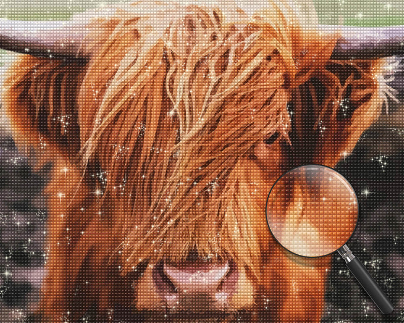 Highland Cow Head Diamond Painting
