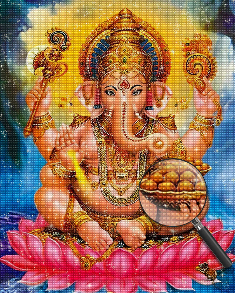 Hinduism Ganesha on the Lotus Diamond Painting