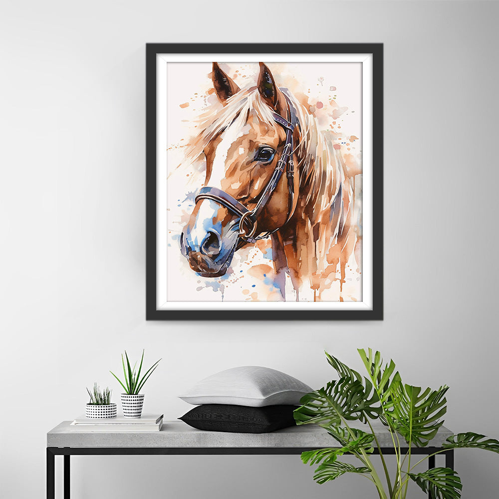 Horse in Watercolor Style Diamond Painting