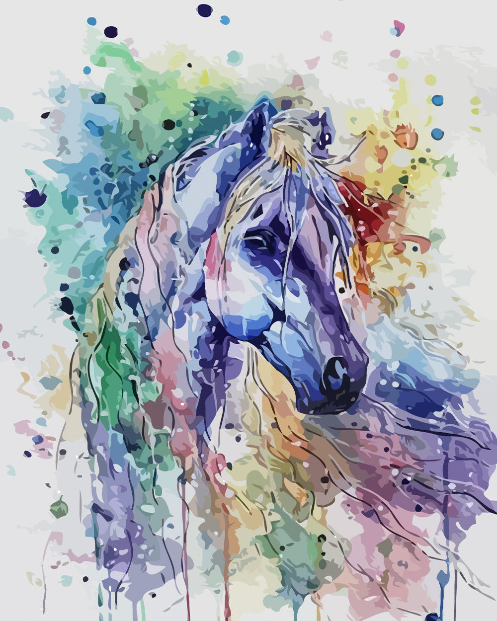Horse in Watercolor Style Diamond Painting