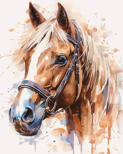 Horse in Watercolor Style Diamond Painting 