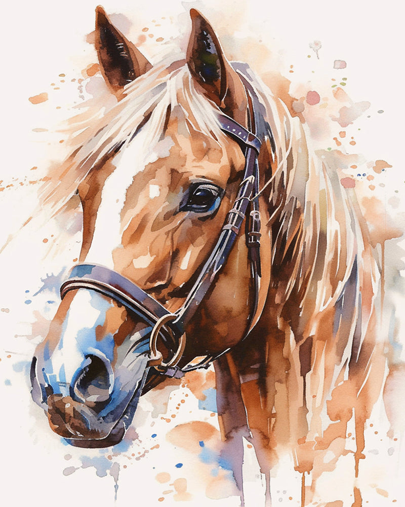 Horse in Watercolor Style Diamond Painting 