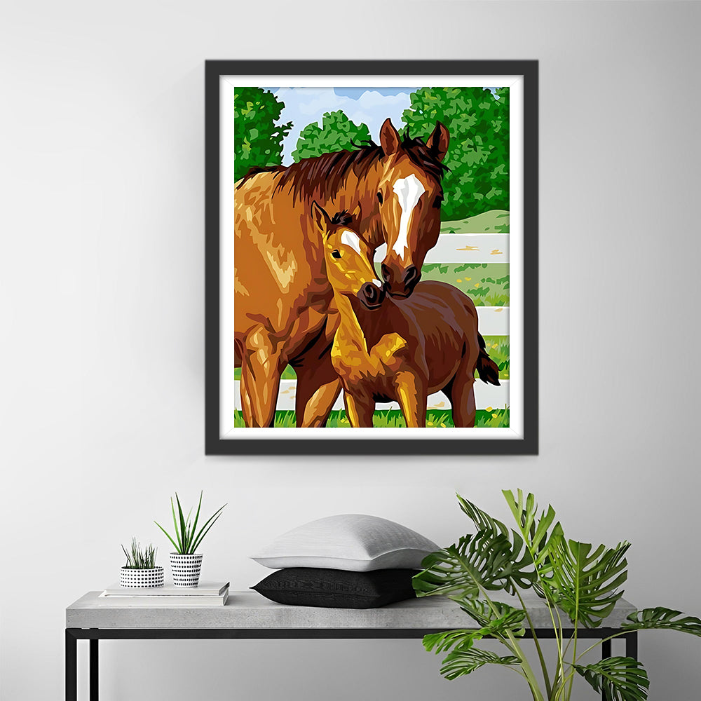 Horses in Spring Diamond Painting