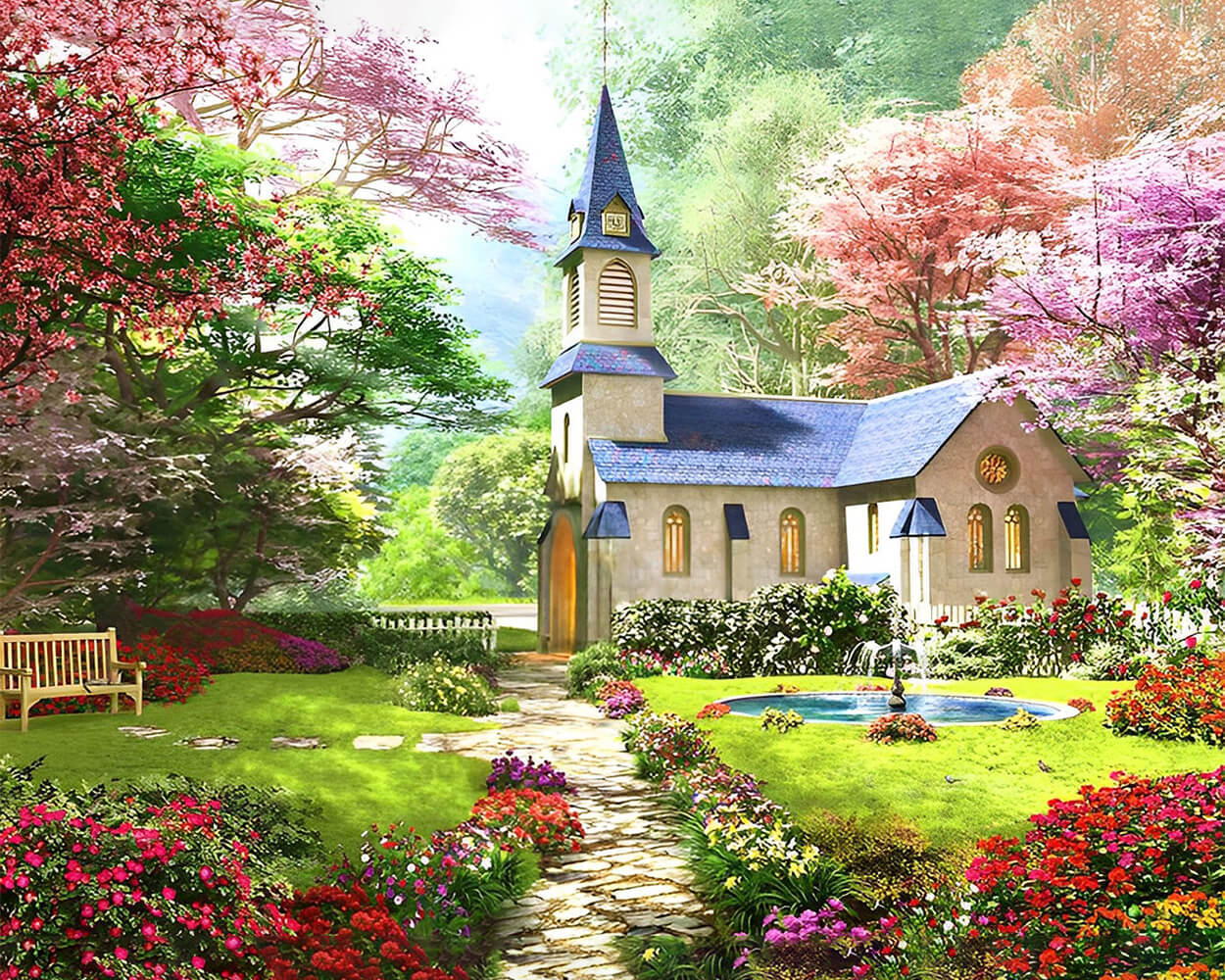 House Garden in Spring Diamond Painting