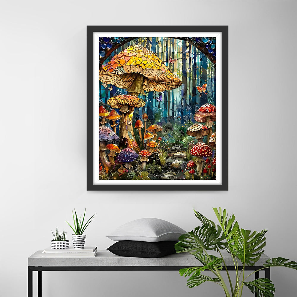 Huge Mushrooms in the Forest Diamond Painting