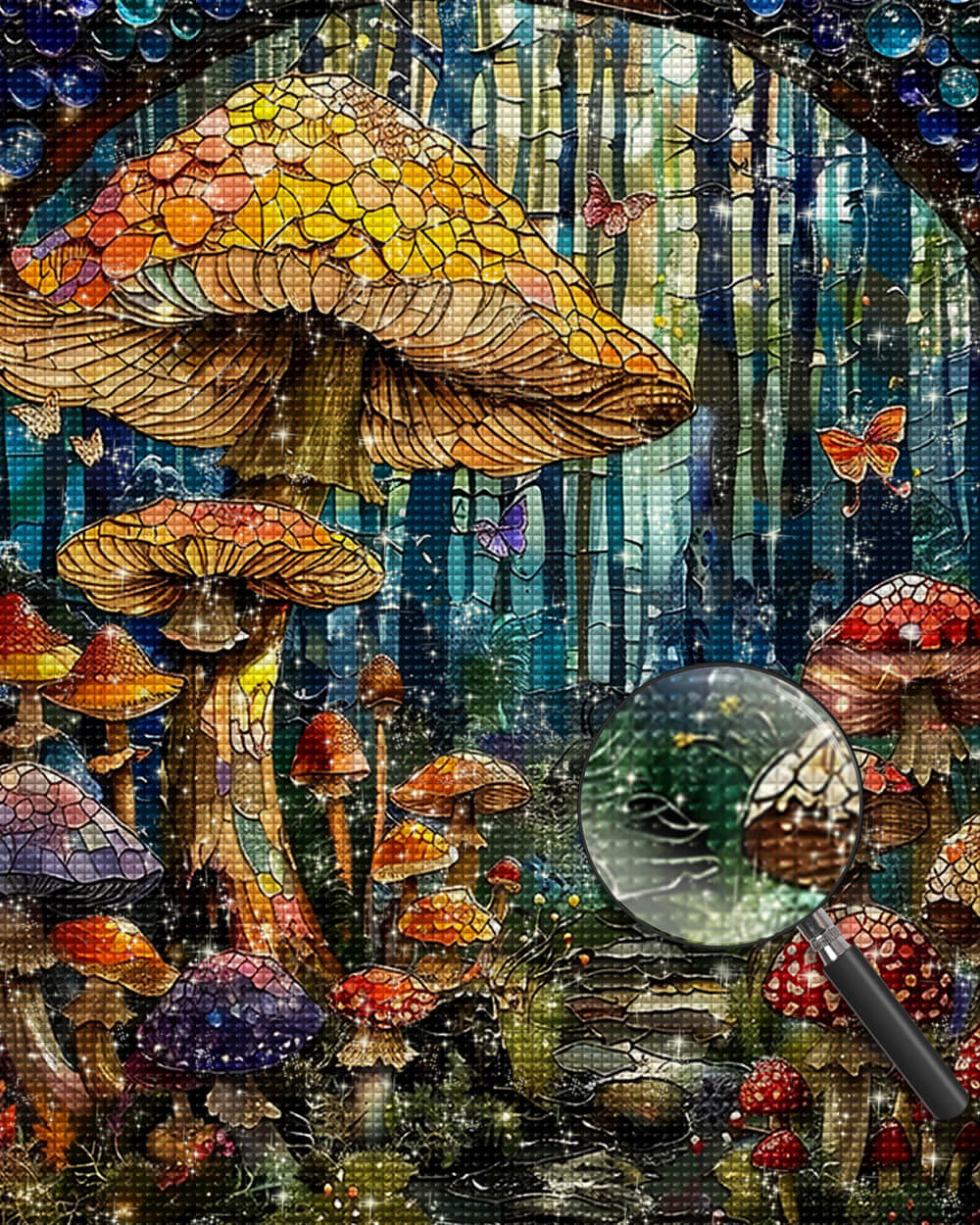 Huge Mushrooms in the Forest Diamond Painting