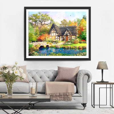Hut by the River Diamond Painting
