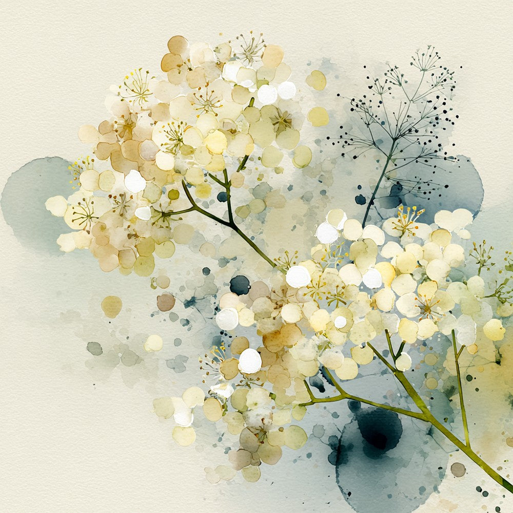 Hydrangea Flowers in Ink Painting Diamond Painting