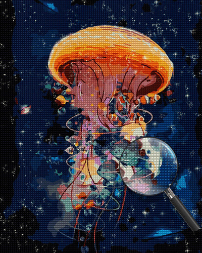 Jellyfish in the Deep Blue Sea Diamond Painting
