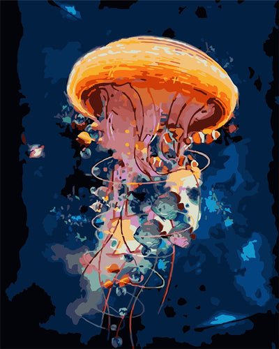 Jellyfish in the Deep Blue Sea Diamond Painting