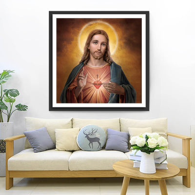 Jesus and Heart Diamond Painting