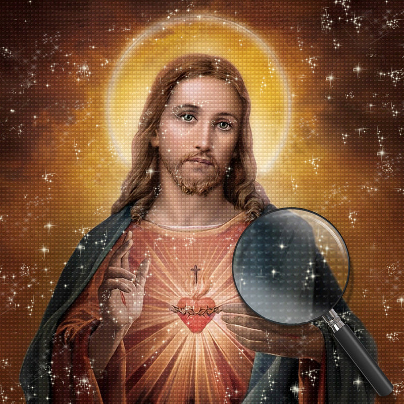 Jesus and Heart Diamond Painting